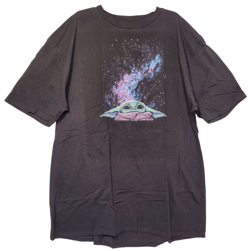 Unisex Star Wars Baby Yoda Galaxy Graphic T-Shirt Black Size 3X-Large Tall
